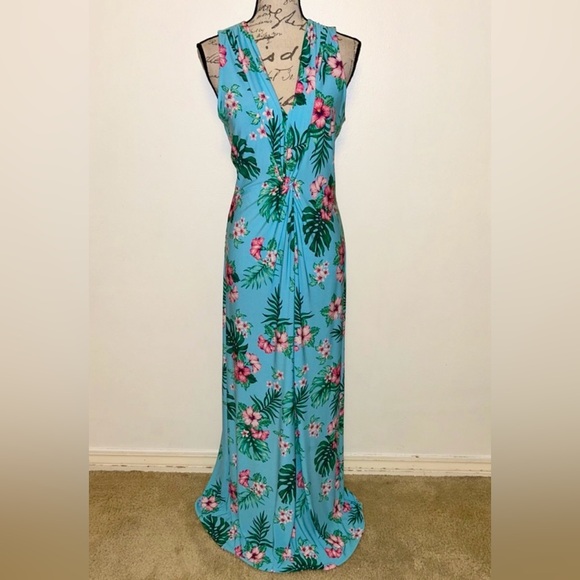 🩵🩷NWOT Tommy Bahama Tropical Twist Front Maxi🩷🩵 - Picture 2 of 16